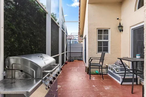 an outdoor space with patio