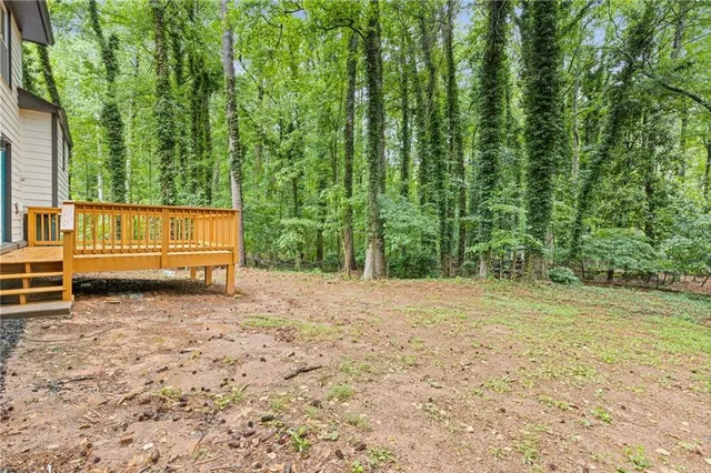 a view of backyard with green space