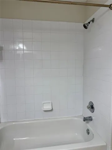 a bathroom with a bathtub