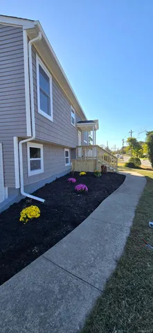 a view of a back yard of the house