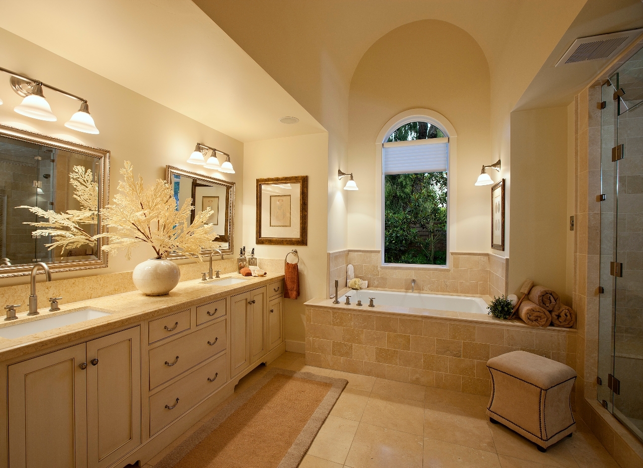 730 Arcady Road Santa Barbara, CA 93108 - Photo 6 of 15 a spacious bathroom with a granite countertop tub mirror and double