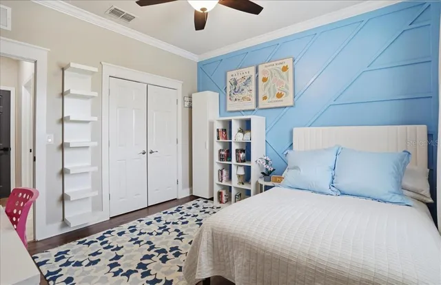 a view of a balcony with wooden floor
