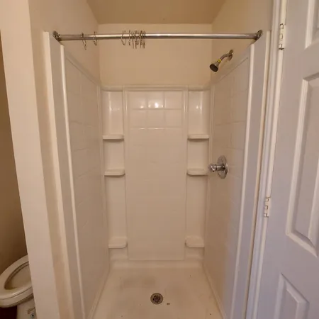 a bathroom with a shower