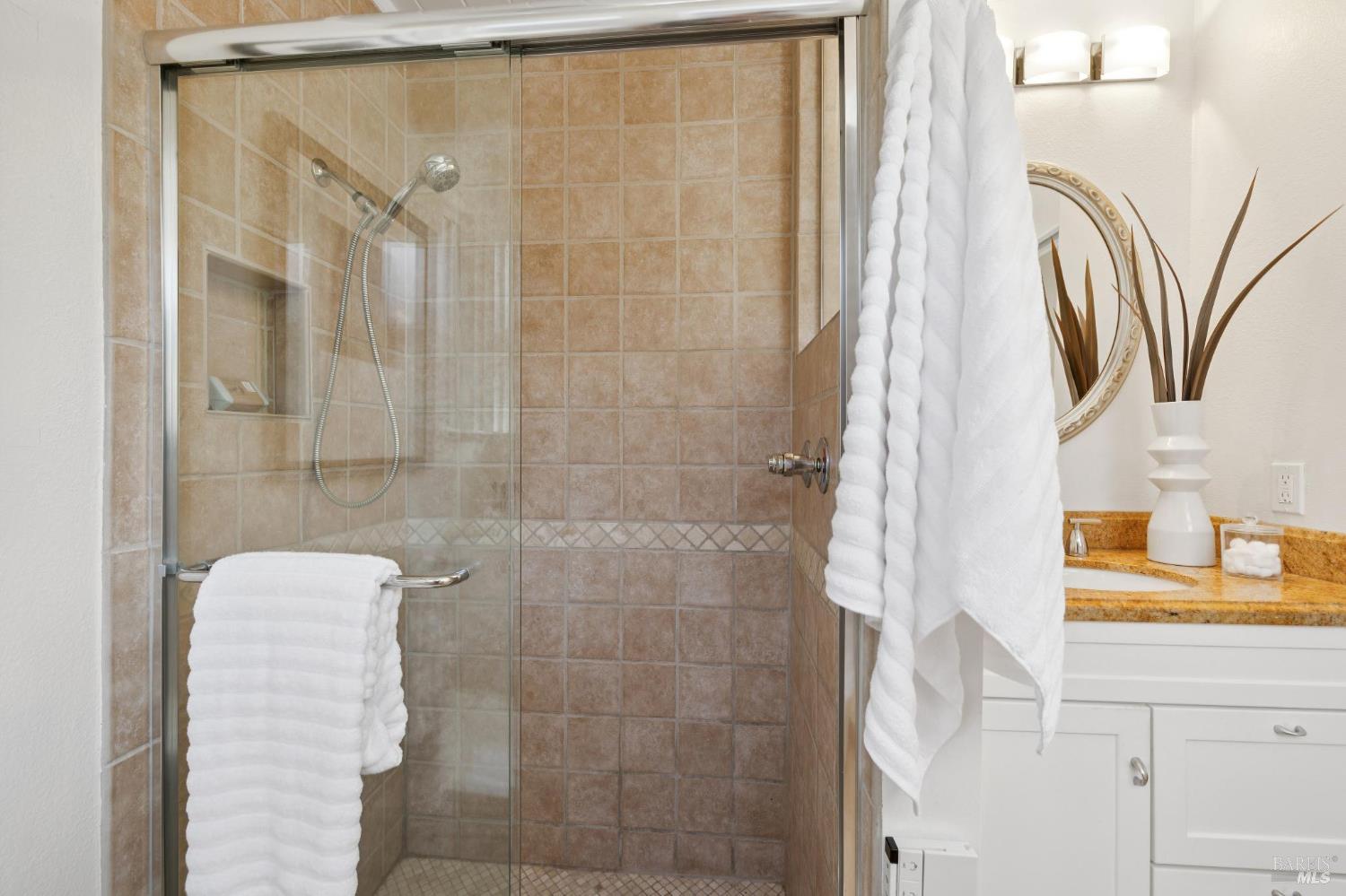 839 Greenberry Lane San Rafael, CA 94903 - Photo 35 of 57 a bathroom with a shower and a sink