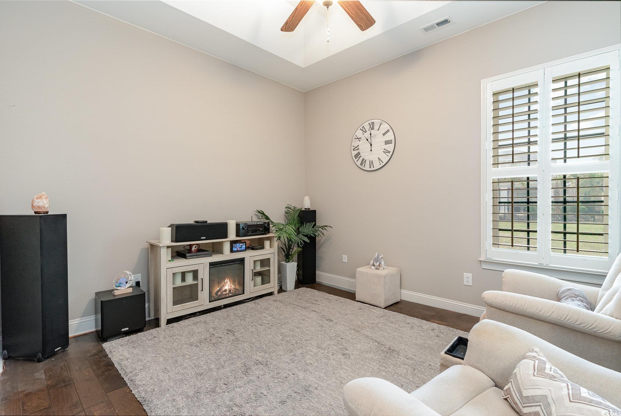 4049 Captiva Row Myrtle Beach, SC 29579 - Photo 27 of 40 Living room with ceiling fan, dark wood-type floor