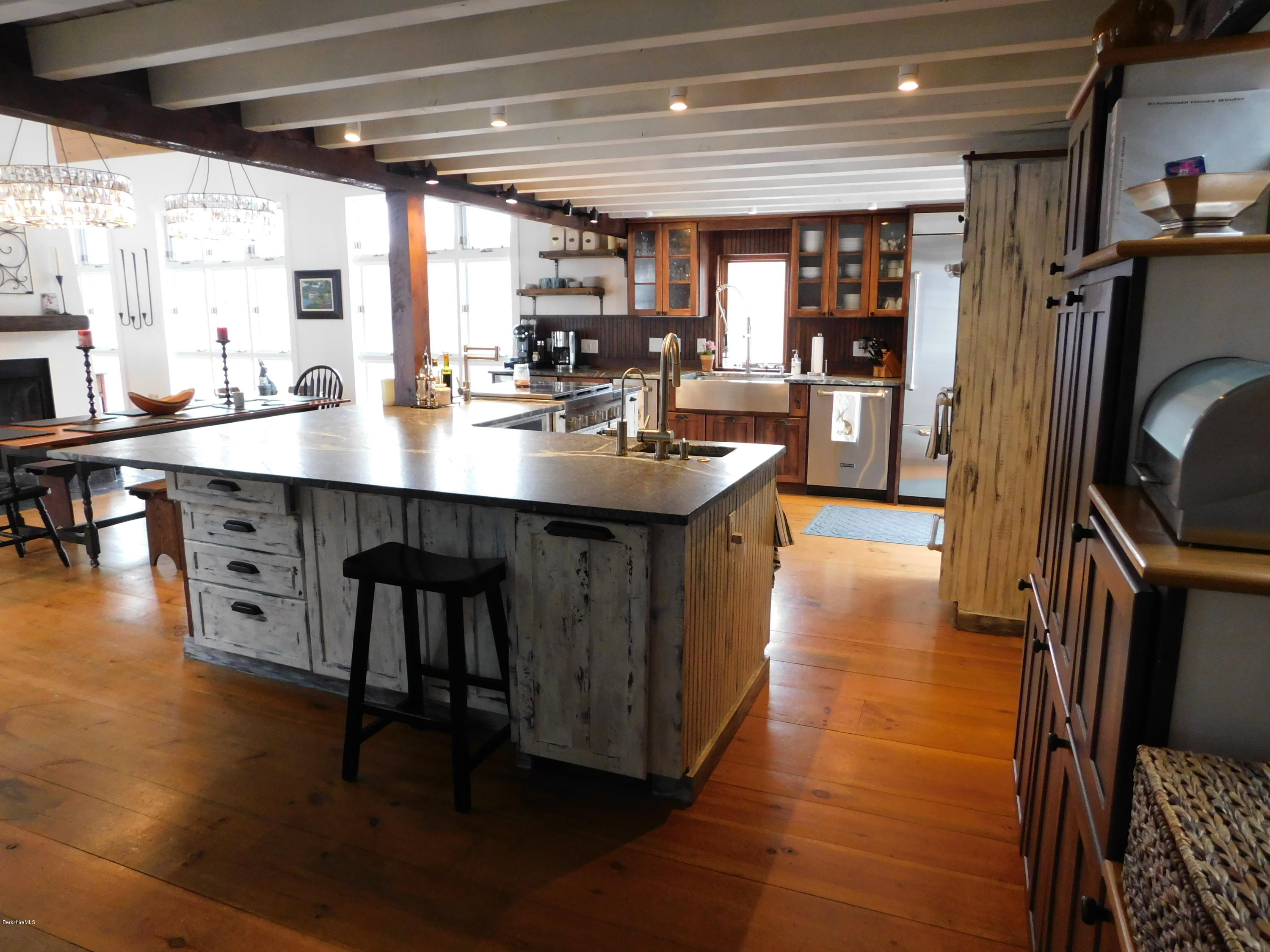 5 Jericho Road Hancock, MA 01267 - Photo 2 of 38 a kitchen with stainless steel appliances granite countertop a sink a stove and a wooden floors