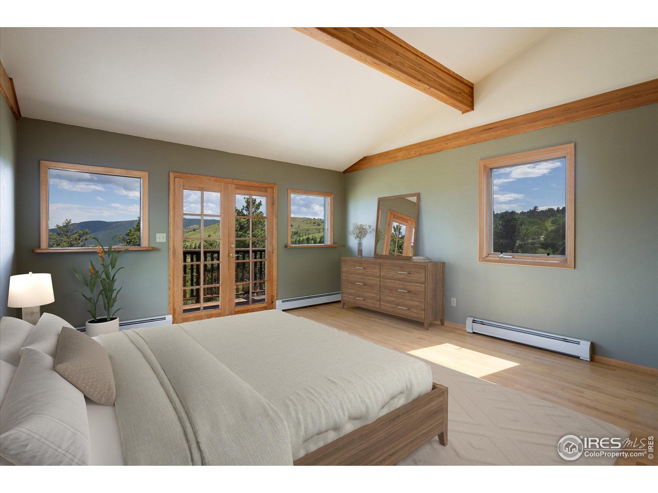 78 Old Post Office Road Boulder, CO 80302 - Photo 10 of 25 a bedroom with a bed and a large window with outer view