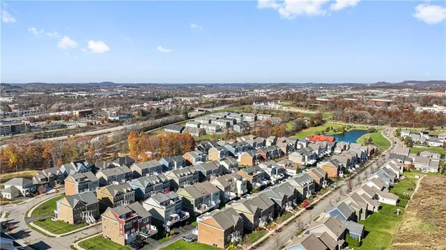 an aerial view of multiple house