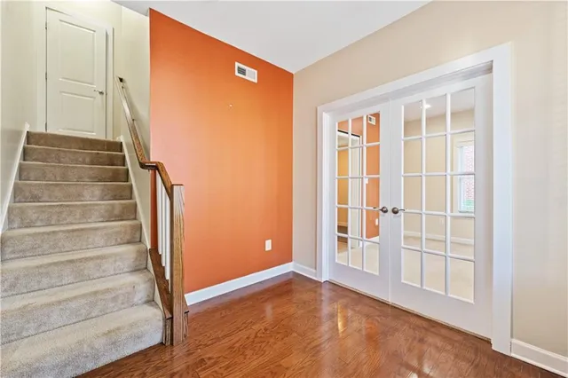 a view of an entryway with staircase