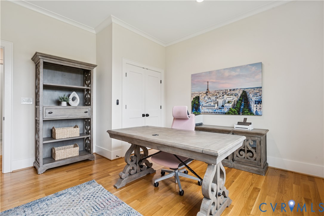1551 Smokey Rdg Road Maidens, VA 23102 - Photo 17 of 49 a view of a workspace with furniture and wooden floor