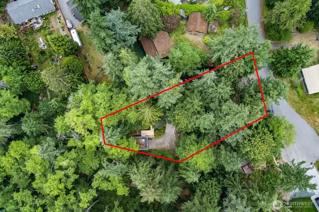 an aerial view of a house