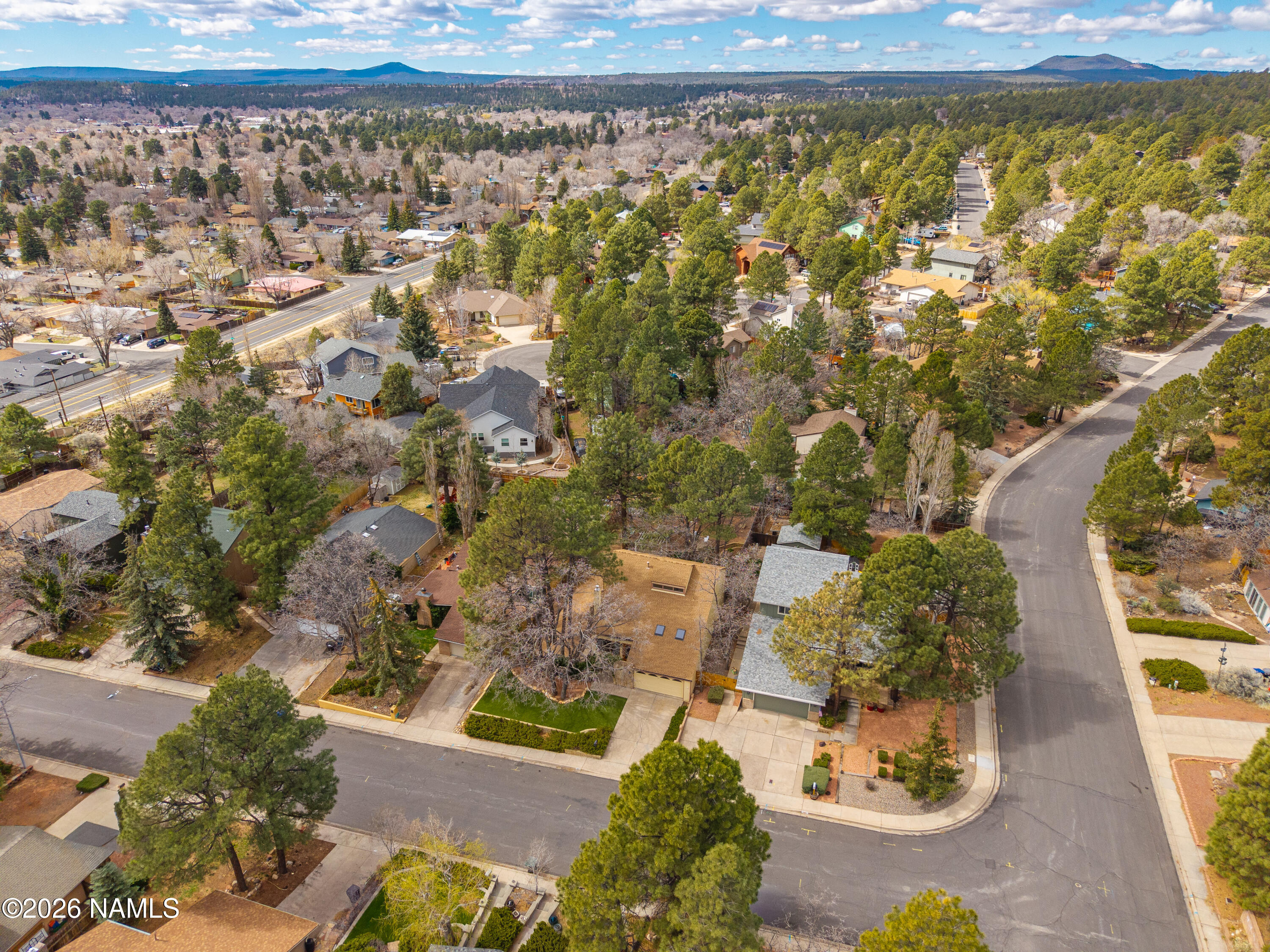 3971 North Swiss Road Flagstaff, AZ 86004 - Photo 41 of 43 an aerial view of residential houses with outdoor space
