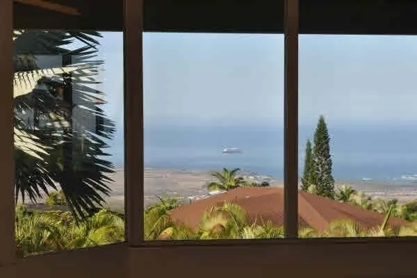 front view of a building with a swimming pool