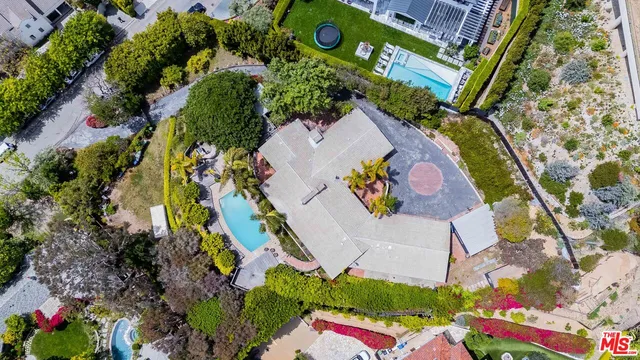 an aerial view of swimming pool patio swimming pool and outdoor seating