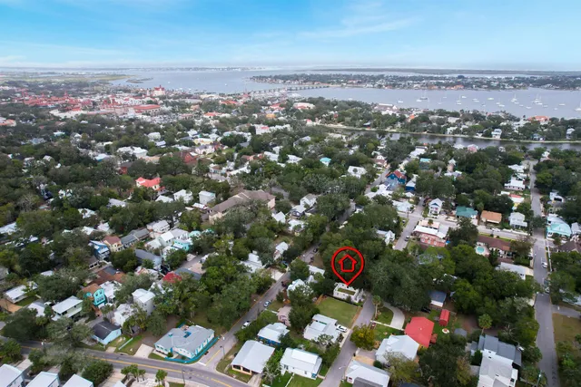 an aerial view of a city