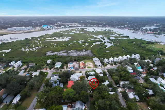 an aerial view of city