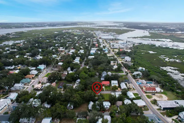 an aerial view of a city