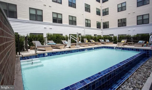 a view of a terrace with seating area
