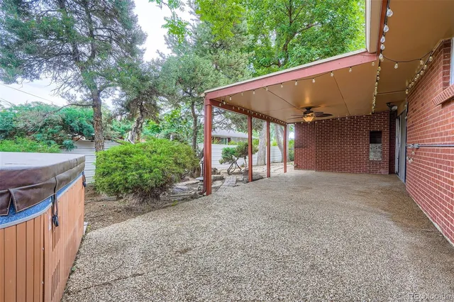 a backyard of a house with lots of green space