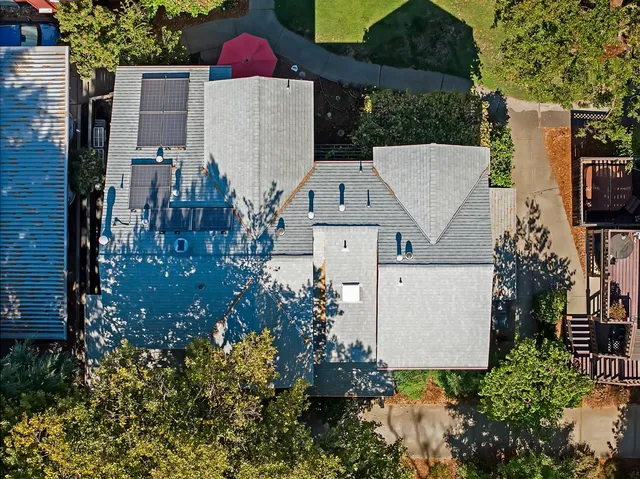 an aerial view of multiple house