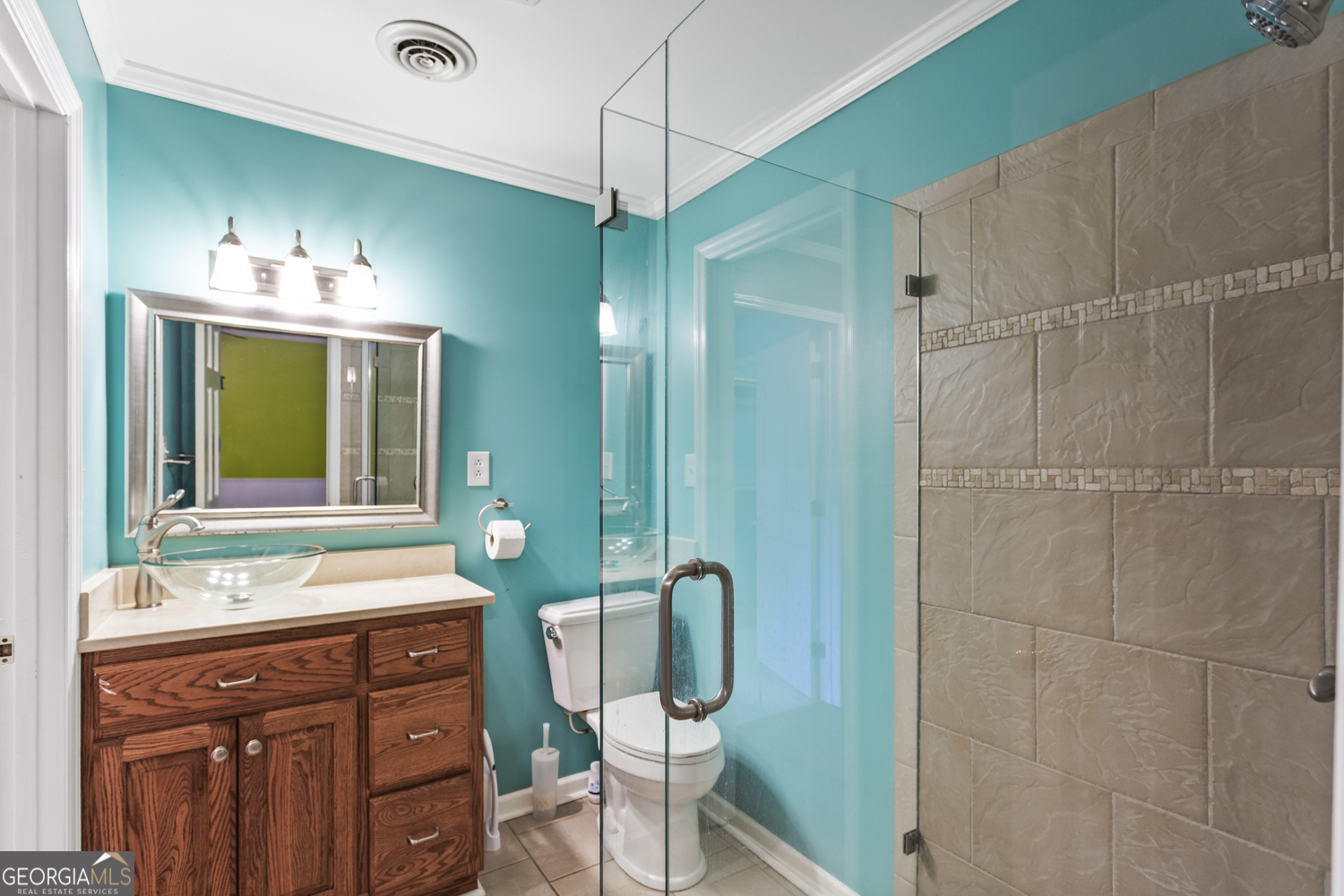 73 Ridgeview Heights Toccoa, GA 30577 - Photo 37 of 67 a bathroom with a double vanity sink mirror and shower
