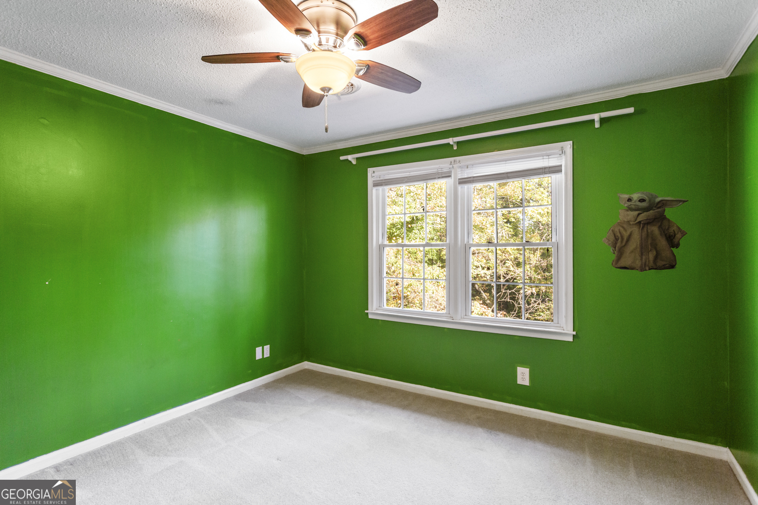 73 Ridgeview Heights Toccoa, GA 30577 - Photo 40 of 67 a view of an empty room with a window and a ceiling fan