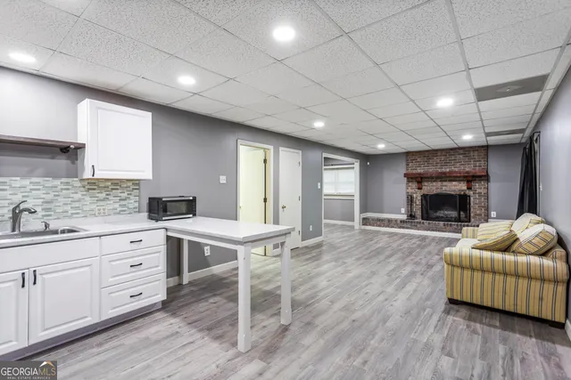 a backyard of a house with lots of green space