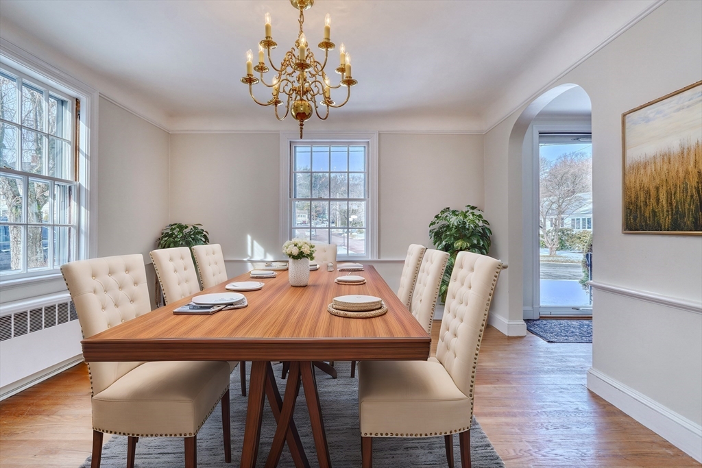 45 Bancroft Road Melrose, MA 02176 - Photo 7 of 37 a view of a dining room with furniture window and wooden floor