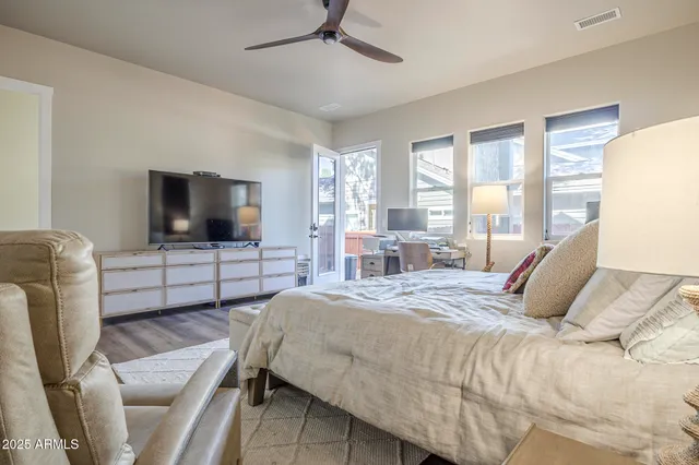 a view of a lake with a mountain in the background