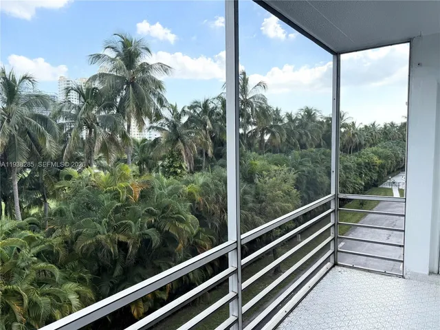 a view of balcony with mountain view