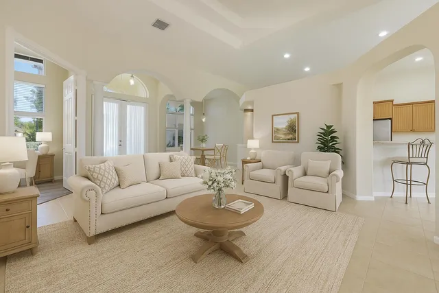 a view of a livingroom with a furniture