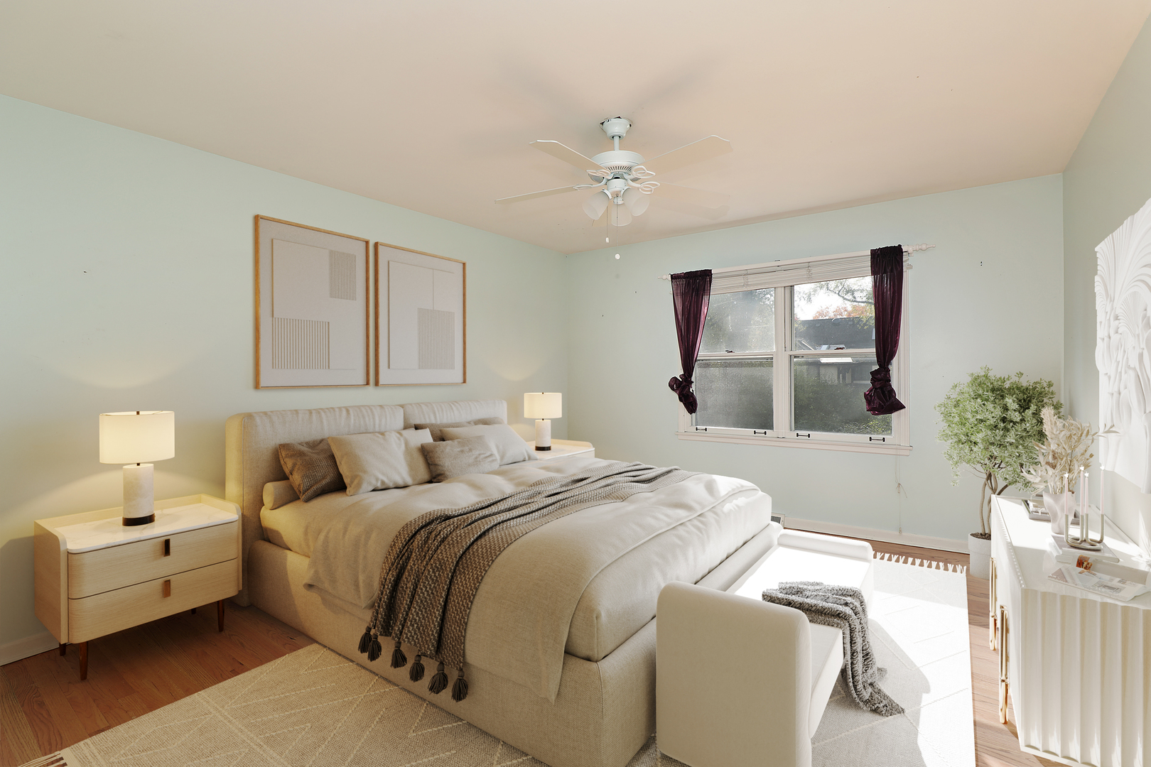 3815 Bordeaux Drive Northbrook, IL 60062 - Photo 25 of 56 a bedroom with a bed and a chandelier