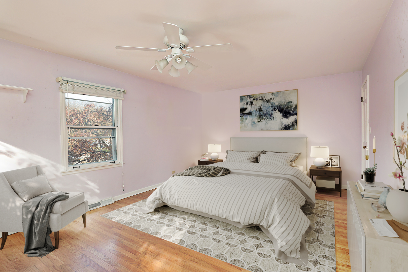 3815 Bordeaux Drive Northbrook, IL 60062 - Photo 44 of 56 a bedroom with a bed and a chair