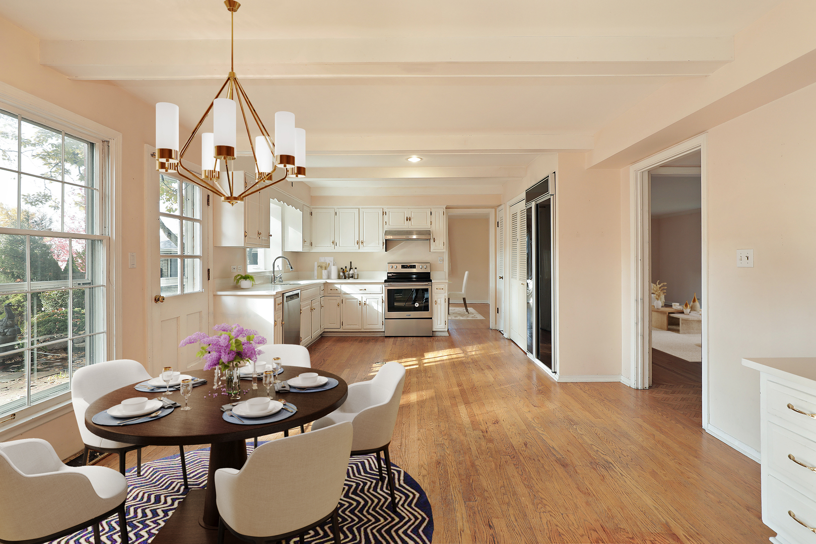 3815 Bordeaux Drive Northbrook, IL 60062 - Photo 49 of 56 a view of a dining room with furniture and a chandelier