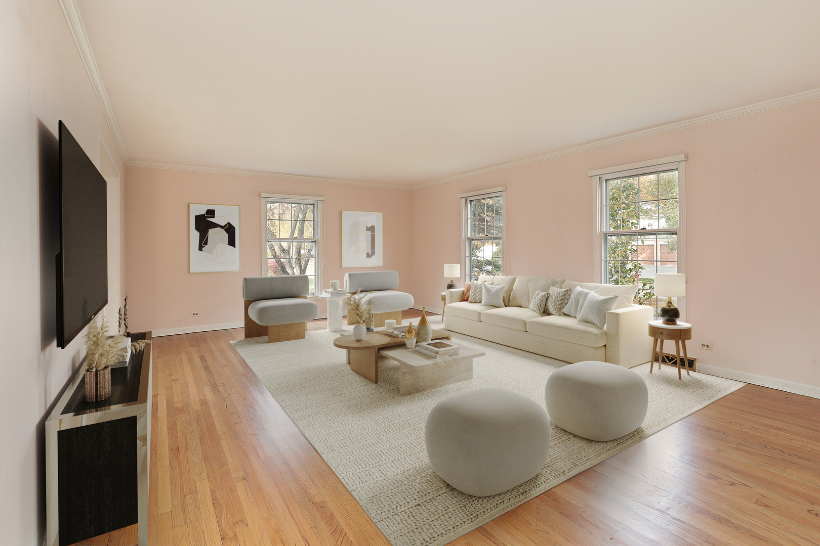 3815 Bordeaux Drive Northbrook, IL 60062 - Photo 50 of 56 a living room with furniture and a flat screen tv
