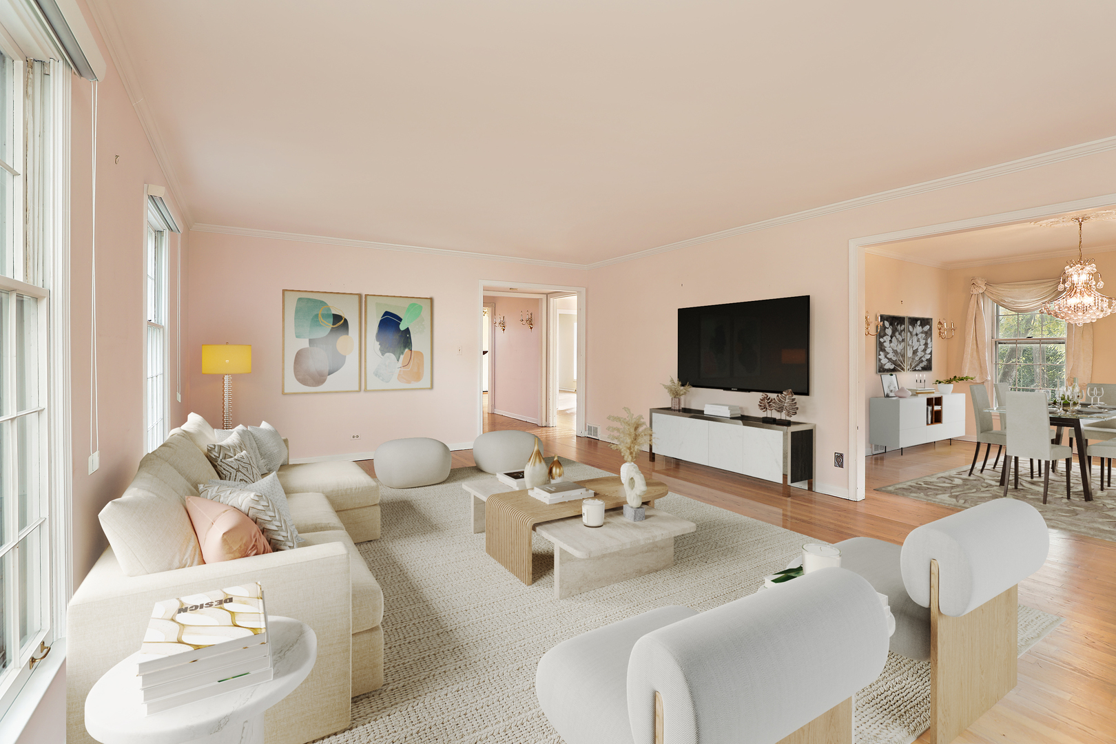 3815 Bordeaux Drive Northbrook, IL 60062 - Photo 5 of 56 a living room with furniture and a flat screen tv