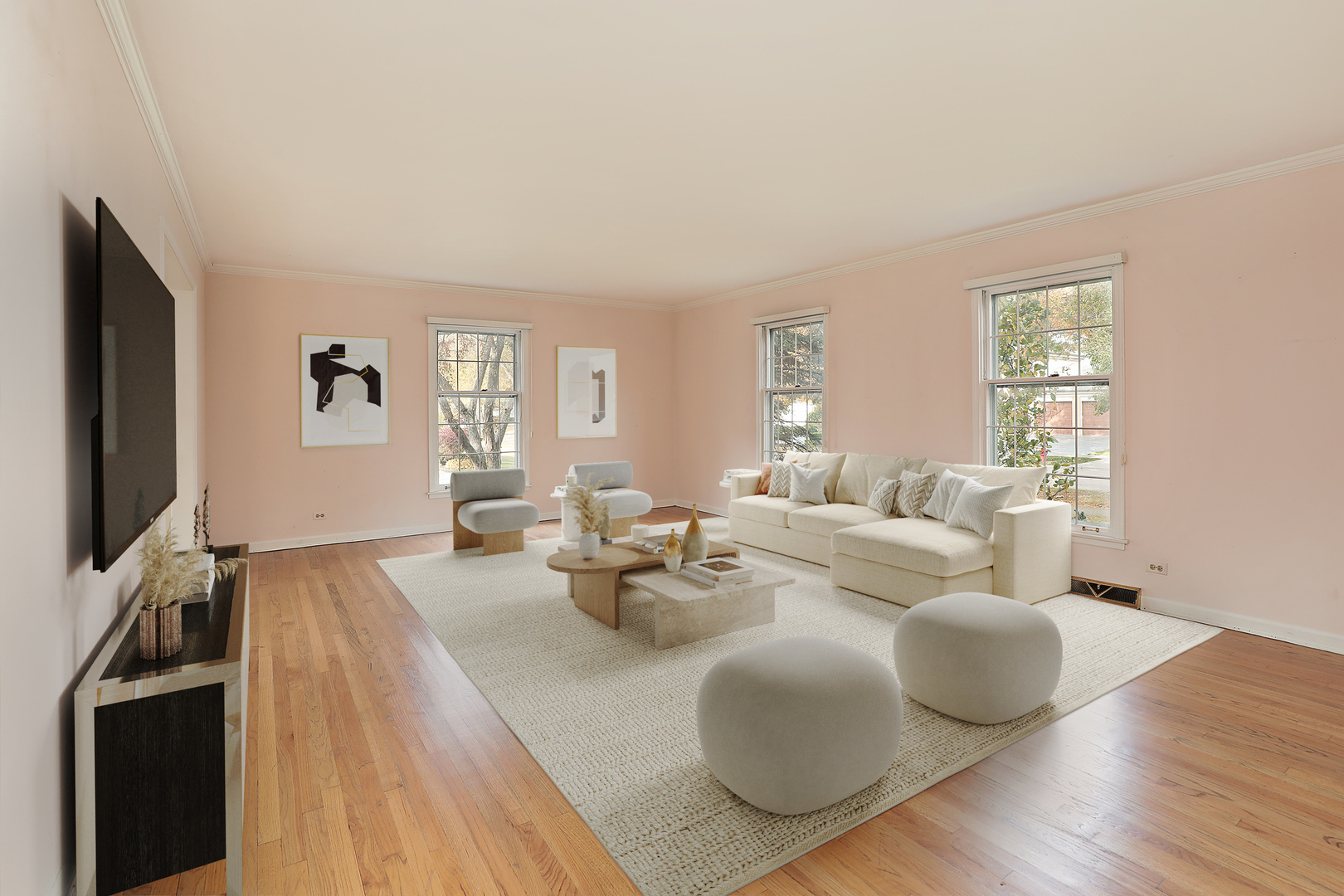 3815 Bordeaux Drive Northbrook, IL 60062 - Photo 7 of 56 a living room with furniture and a flat screen tv