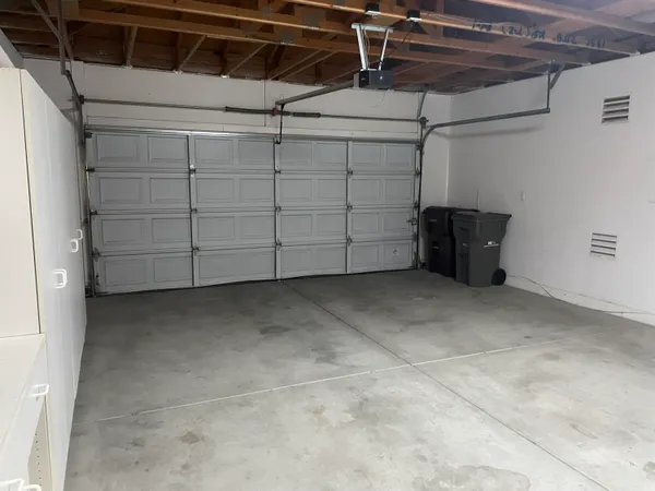 a view of a garage