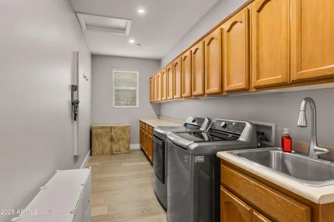 a dining room with furniture and a garden