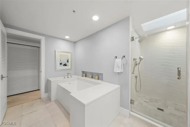a bathroom with a shower