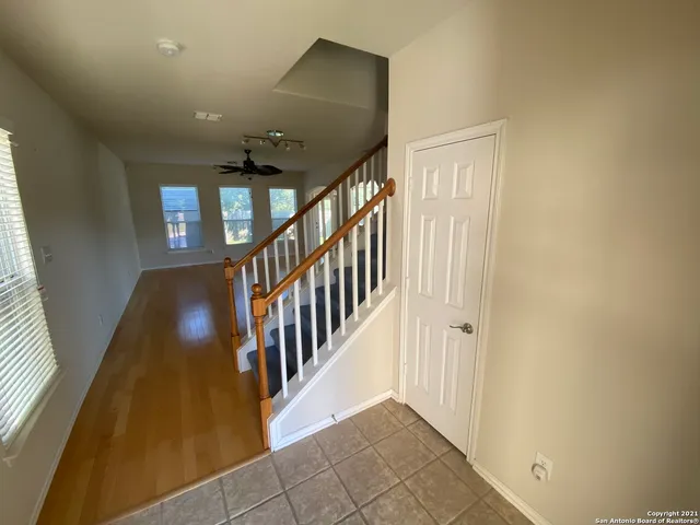 a view of gallery with stairs