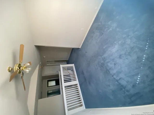 a view of small space with windows