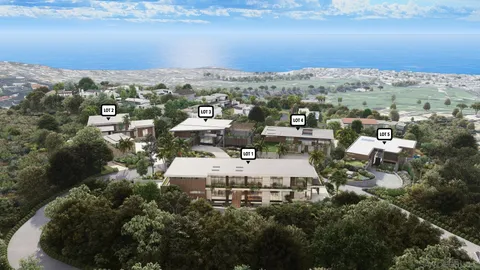 an aerial view of multiple house