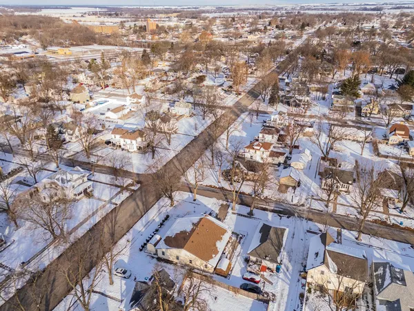 an aerial view of a city