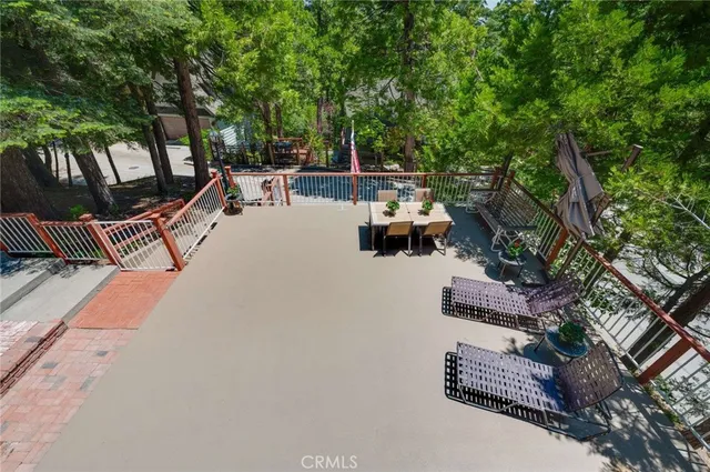 a view of outdoor space with seating