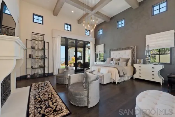 a bed room with a bed and a couch
