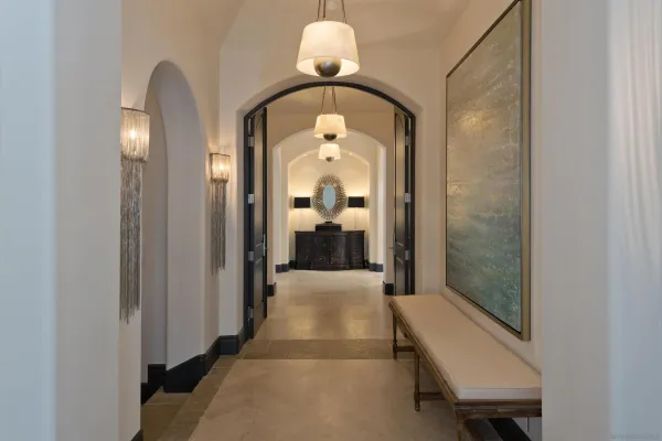 a view of a hallway with entryway
