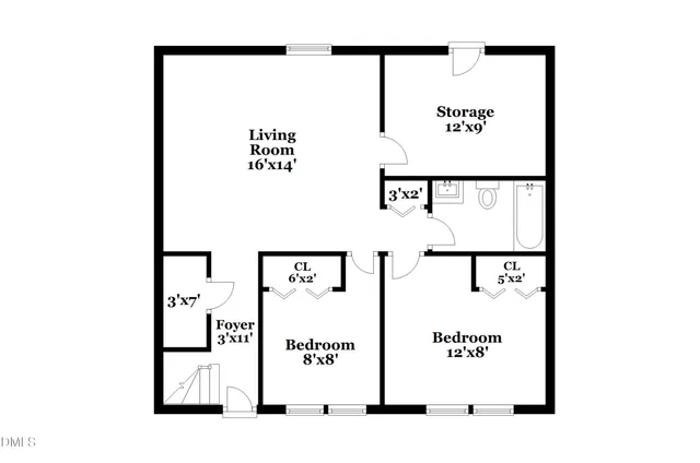 a picture of a park with an bench