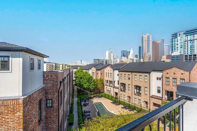 a view of a city from a balcony