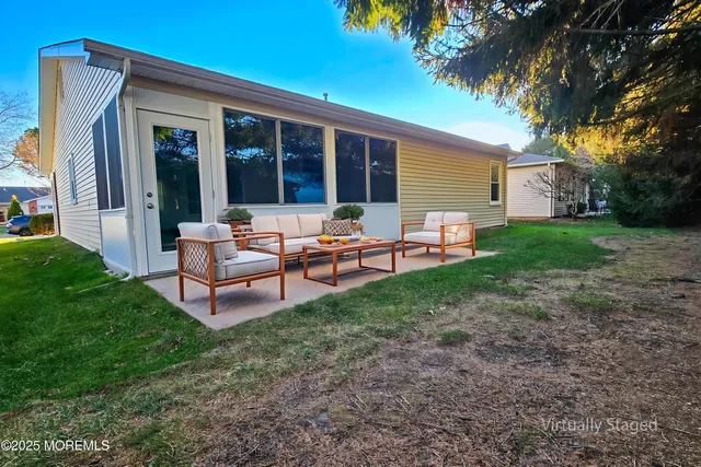 a outdoor view with a sitting space